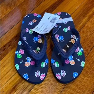 NWT Navy blue rubber Coach flip flops